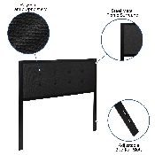 Bristol Metal Tufted Upholstered Full Size Headboard in Black Fabric, HG-HB1725-F-BK-GG