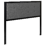 Bristol Metal Tufted Upholstered Full Size Headboard in Dark Gray Fabric, HG-HB1725-F-DG-GG