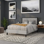 Bristol Metal Tufted Upholstered Full Size Headboard in Light Gray Fabric, HG-HB1725-F-LG-GG