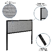 Bristol Metal Tufted Upholstered Full Size Headboard in Light Gray Fabric, HG-HB1725-F-LG-GG