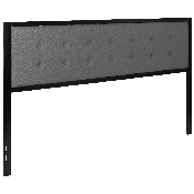 Bristol Metal Tufted Upholstered King Size Headboard in Dark Gray Fabric, HG-HB1725-K-DG-GG