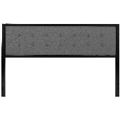 Bristol Metal Tufted Upholstered King Size Headboard in Dark Gray Fabric, HG-HB1725-K-DG-GG