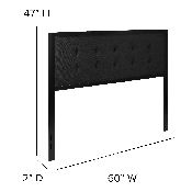 Bristol Metal Tufted Upholstered Queen Size Headboard in Black Fabric, HG-HB1725-Q-BK-GG