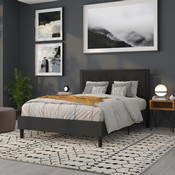 Bristol Metal Tufted Upholstered Queen Size Headboard in Black Fabric, HG-HB1725-Q-BK-GG