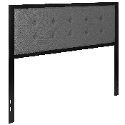 Bristol Metal Tufted Upholstered Queen Size Headboard in Dark Gray Fabric, HG-HB1725-Q-DG-GG