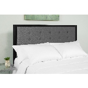 Bristol Metal Tufted Upholstered Queen Size Headboard in Dark Gray Fabric, HG-HB1725-Q-DG-GG