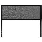 Bristol Metal Tufted Upholstered Queen Size Headboard in Dark Gray Fabric, HG-HB1725-Q-DG-GG