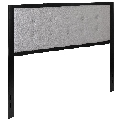 Bristol Metal Tufted Upholstered Queen Size Headboard in Light Gray Fabric, HG-HB1725-Q-LG-GG