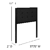 Bristol Metal Tufted Upholstered Twin Size Headboard in Black Fabric, HG-HB1725-T-BK-GG
