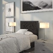 Bristol Metal Tufted Upholstered Twin Size Headboard in Black Fabric, HG-HB1725-T-BK-GG