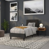 Bristol Metal Tufted Upholstered Twin Size Headboard in Black Fabric, HG-HB1725-T-BK-GG