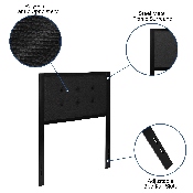 Bristol Metal Tufted Upholstered Twin Size Headboard in Black Fabric, HG-HB1725-T-BK-GG