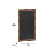Canterbury 24" x 36" Torched Wood Wall Mount Magnetic Chalkboard Sign, Hanging Wall Chalkboard Memo Board for Home, School, or Business, HGWA-3GD-CRE8-791315-GG
