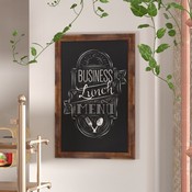 Canterbury 24" x 36" Torched Wood Wall Mount Magnetic Chalkboard Sign, Hanging Wall Chalkboard Memo Board for Home, School, or Business, HGWA-3GD-CRE8-791315-GG