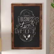 Canterbury 24" x 36" Torched Wood Wall Mount Magnetic Chalkboard Sign, Hanging Wall Chalkboard Memo Board for Home, School, or Business, HGWA-3GD-CRE8-791315-GG