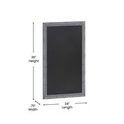 Canterbury 24" x 36" Rustic Gray Wall Mount Magnetic Chalkboard Sign, Hanging Wall Chalkboard Memo Board for Home, School, or Business, HGWA-5GD-CRE8-272315-GG