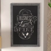 Canterbury 24" x 36" Rustic Gray Wall Mount Magnetic Chalkboard Sign, Hanging Wall Chalkboard Memo Board for Home, School, or Business, HGWA-5GD-CRE8-272315-GG