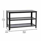Easton 3-Tier Wooden Entryway Bench with Metal Mesh Shoe Storage Shelves for Entryway, Mudroom, or Bedroom in Blackwash with Black Metal Frame, HGWA-BCH-MTL-3T-BLKWSH-GG