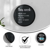 Canterbury 12" Round Wall Mounted Magnetic Chalkboards for Home or Business with Eraser and Chalk in Black Pine Wood Frames, Set of 2, HGWA-CHKCIRCLE12-2PK-BLK-GG