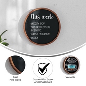Canterbury 12" Round Wall Mounted Magnetic Chalkboards for Home or Business with Eraser and Chalk in Rustic Pine Wood Frames, Set of 2, HGWA-CHKCIRCLE12-2PK-BRN-GG