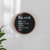 Canterbury 12" Round Wall Mounted Magnetic Chalkboards for Home or Business with Eraser and Chalk in Rustic Pine Wood Frames, Set of 2, HGWA-CHKCIRCLE12-2PK-BRN-GG