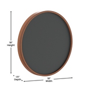 Canterbury 18" Round Wall Mounted Magnetic Chalkboard for Home or Business with Eraser and Chalk in Rustic Pine Wood Frame, HGWA-CHKCIRCLE18-BRN-GG