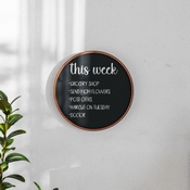 Canterbury 18" Round Wall Mounted Magnetic Chalkboard for Home or Business with Eraser and Chalk in Rustic Pine Wood Frame, HGWA-CHKCIRCLE18-BRN-GG
