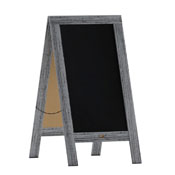 Canterbury 40" x 20" Vintage Wooden A-Frame Magnetic Indoor/Outdoor Chalkboard Sign, Freestanding Double Sided Extra Large Message Board, Graywash, HGWA-GDI-CRE8-132315-GG