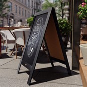 Canterbury 40" x 20" Vintage Wooden A-Frame Magnetic Indoor/Outdoor Chalkboard Sign, Freestanding Double Sided Extra Large Message Board, Black, HGWA-GDI-CRE8-612315-GG