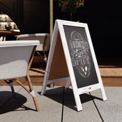 Canterbury 40" x 20" Vintage Wooden A-Frame Magnetic Indoor/Outdoor Chalkboard Sign, Freestanding Double Sided Extra Large Message Board, Whitewashed, HGWA-GDIS-CRE8-342315-GG