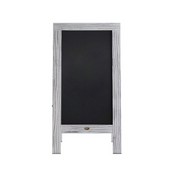 Canterbury 40" x 20" Vintage Wooden A-Frame Magnetic Indoor/Outdoor Chalkboard Sign, Freestanding Double Sided Extra Large Message Board, Whitewashed, HGWA-GDIS-CRE8-342315-GG