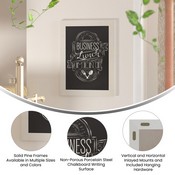 Canterbury 18" x 24" White Wall Mount Magnetic Chalkboard Sign, Hanging Wall Chalkboard Memo Board for Home, School, or Business, HGWA-GDIS-CRE8-954315-GG