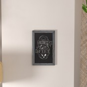 Canterbury 11" x 17" Rustic Gray Wall Mount Magnetic Chalkboard Sign, Hanging Wall Chalkboard Memo Board for Home, School, or Business, HGWA-GDIS-CRE8-962315-GG