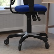 Nicholas Mid-Back Blue Mesh Multifunction Executive Swivel Ergonomic Office Chair with Adjustable Arms and Transparent Roller Wheels, HL-0001-BL-RLB-GG