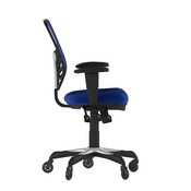 Nicholas Mid-Back Blue Mesh Multifunction Executive Swivel Ergonomic Office Chair with Adjustable Arms and Transparent Roller Wheels, HL-0001-BL-RLB-GG