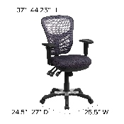Mid-Back Dark Gray Mesh Multifunction Executive Swivel Ergonomic Office Chair with Adjustable Arms, HL-0001-DK-GY-GG