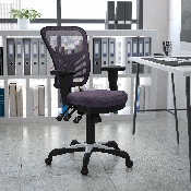 Mid-Back Dark Gray Mesh Multifunction Executive Swivel Ergonomic Office Chair with Adjustable Arms, HL-0001-DK-GY-GG