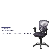 Mid-Back Dark Gray Mesh Multifunction Executive Swivel Ergonomic Office Chair with Adjustable Arms, HL-0001-DK-GY-GG