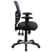 Mid-Back Dark Gray Mesh Multifunction Executive Swivel Ergonomic Office Chair with Adjustable Arms, HL-0001-DK-GY-GG