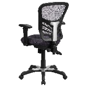 Mid-Back Dark Gray Mesh Multifunction Executive Swivel Ergonomic Office Chair with Adjustable Arms, HL-0001-DK-GY-GG