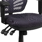 Mid-Back Dark Gray Mesh Multifunction Executive Swivel Ergonomic Office Chair with Adjustable Arms, HL-0001-DK-GY-GG