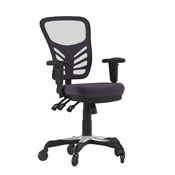 Nicholas Mid-Back Dark Gray Mesh Multifunction Executive Swivel Ergonomic Office Chair with Adjustable Arms and Transparent Roller Wheels, HL-0001-DK-GY-RLB-GG