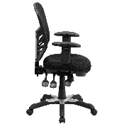 Mid-Back Black Mesh Multifunction Executive Swivel Ergonomic Office Chair with Adjustable Arms, HL-0001-GG