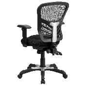 Mid-Back Black Mesh Multifunction Executive Swivel Ergonomic Office Chair with Adjustable Arms, HL-0001-GG