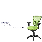 Mid-Back Green Mesh Multifunction Executive Swivel Ergonomic Office Chair with Adjustable Arms, HL-0001-GN-GG