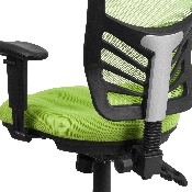 Mid-Back Green Mesh Multifunction Executive Swivel Ergonomic Office Chair with Adjustable Arms, HL-0001-GN-GG
