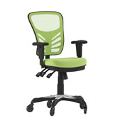 Nicholas Mid-Back Green Mesh Multifunction Executive Swivel Ergonomic Office Chair with Adjustable Arms and Transparent Roller Wheels, HL-0001-GN-RLB-GG