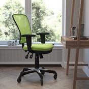 Nicholas Mid-Back Green Mesh Multifunction Executive Swivel Ergonomic Office Chair with Adjustable Arms and Transparent Roller Wheels, HL-0001-GN-RLB-GG