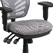 Mid-Back Gray Mesh Multifunction Executive Swivel Ergonomic Office Chair with Adjustable Arms, HL-0001-GY-GG