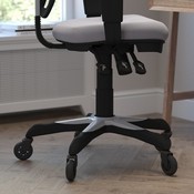 Nicholas Mid-Back Gray Mesh Multifunction Executive Swivel Ergonomic Office Chair with Adjustable Arms and Transparent Roller Wheels, HL-0001-GY-RLB-GG